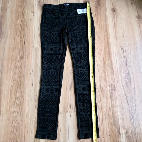 NEW BOOM BOOM Jeans Bump It Up Flocking Jegging Leggings Black Medium Juniors - Picture 7 of 14